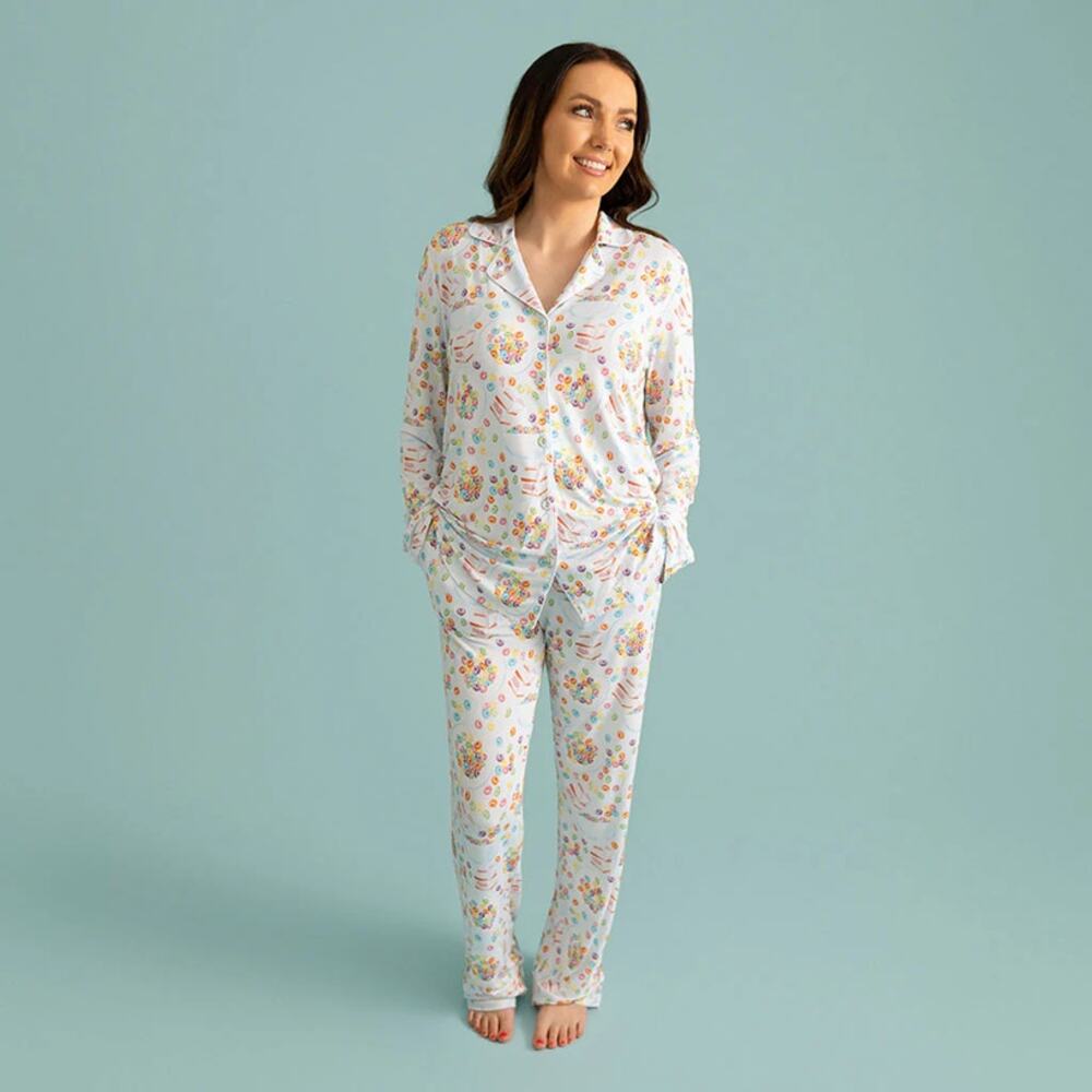 Posh Peanut Cereal Collection Luxe Long Sleeve Pajama Pants Set Blue Multi S
